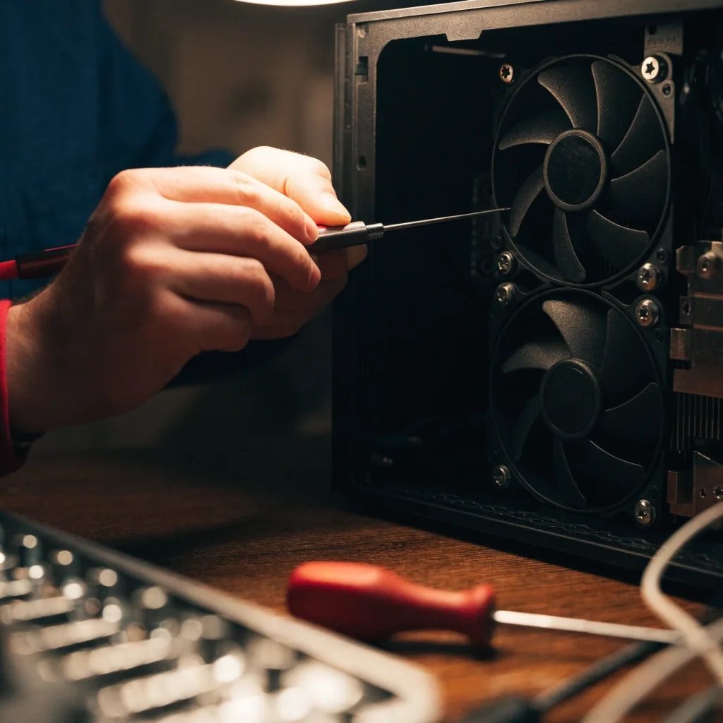 Checking graphics card clearance inside a small-form-factor case